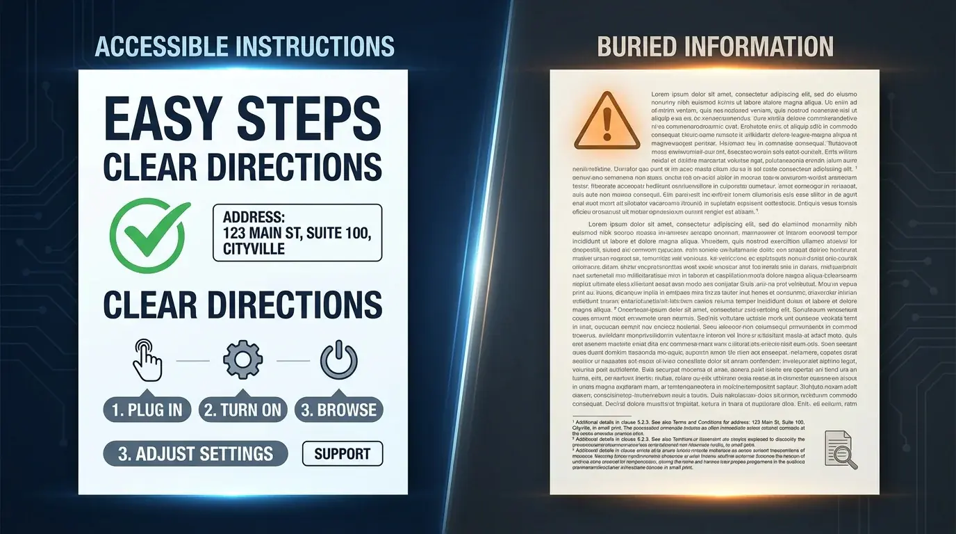 Screenshot concept showing sweepstakes casino AMOE instructions buried in hard-to-find site pages