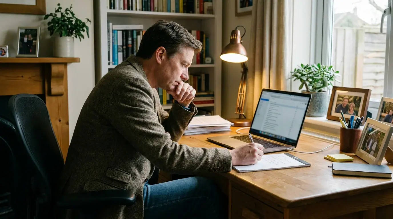 Person at a computer researching available sweepstakes casino options in a state with active regulatory restrictions