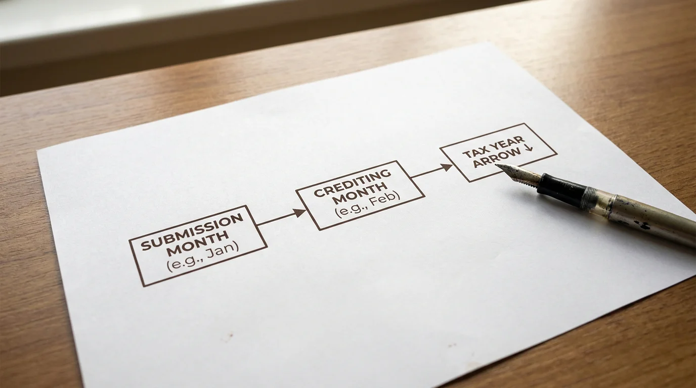 Timeline diagram showing that tax liability attaches to redemption year not AMOE submission year for sweepstakes prizes