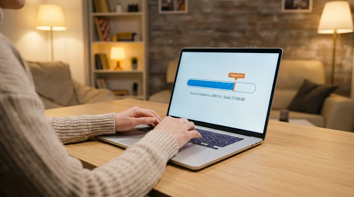 Person reviewing their Sweeps Coins balance on a laptop screen with a redemption options panel showing cash prize value