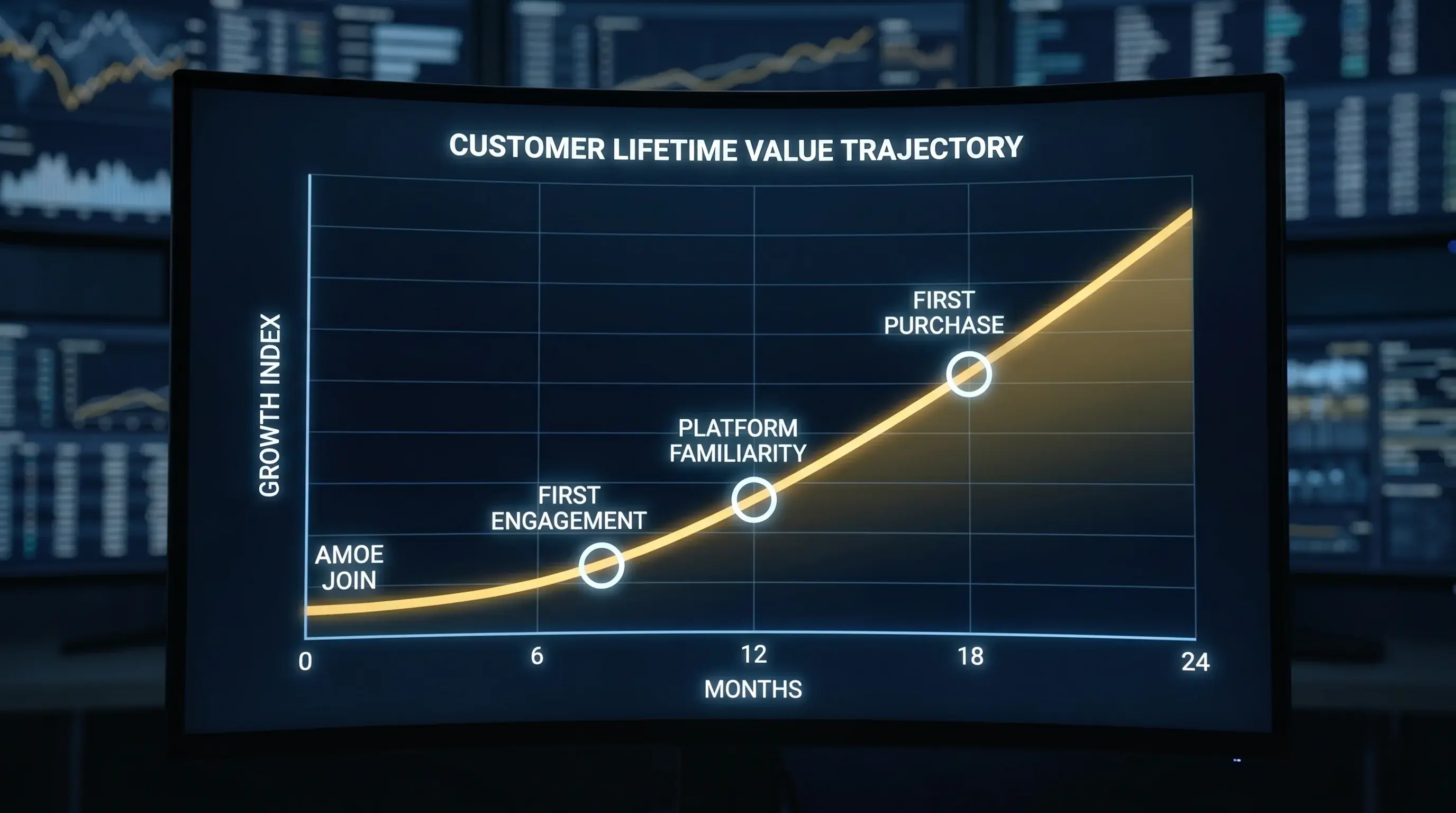 Graph showing sweepstakes casino player lifetime value calculation based on ARPU growth from 2020 to 2024