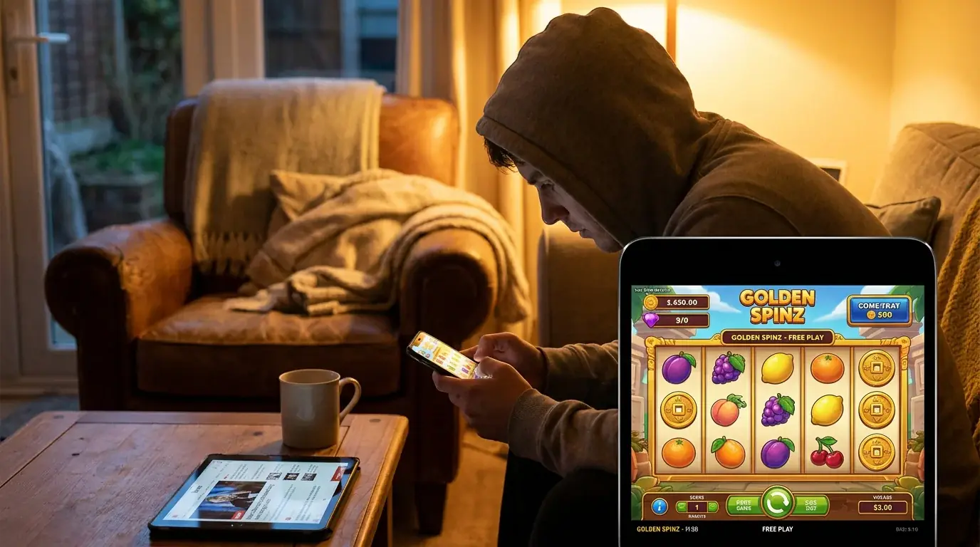 Sweepstakes casino slot game interface showing similar appearance to licensed online casino games